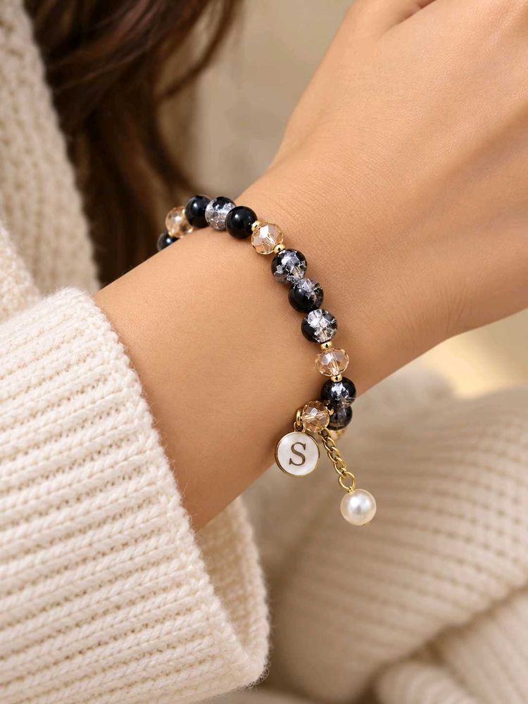 Elegant Beaded Bracelet with Charm