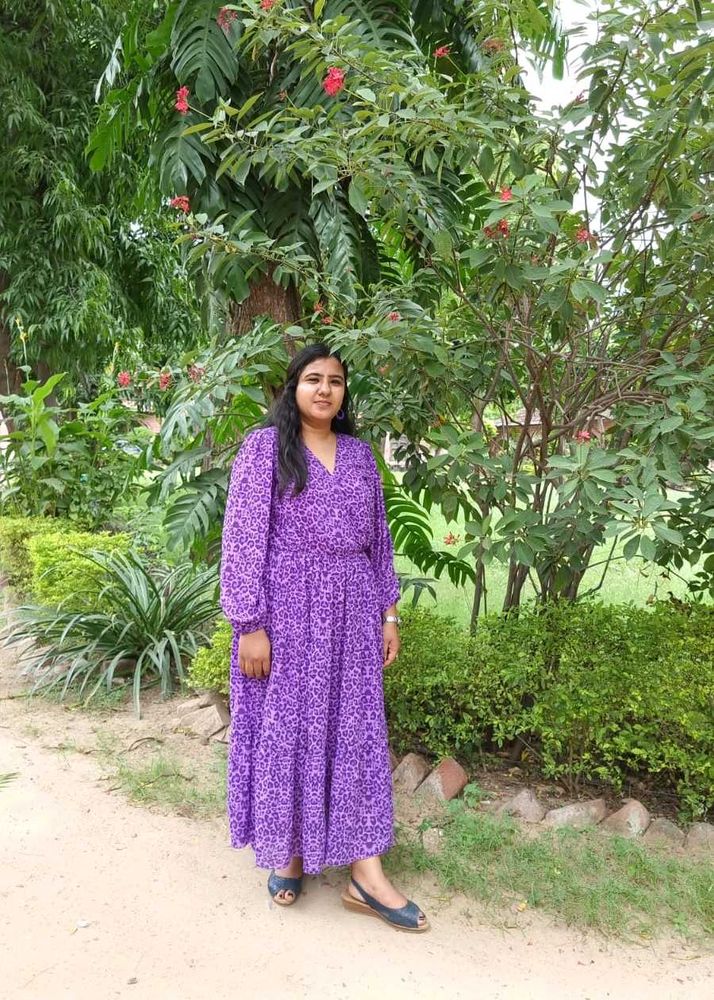 Purple Printed Maxi Dress