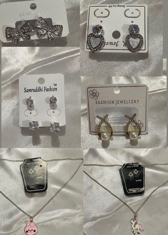 Cute Earings And Necklace 🔥✨