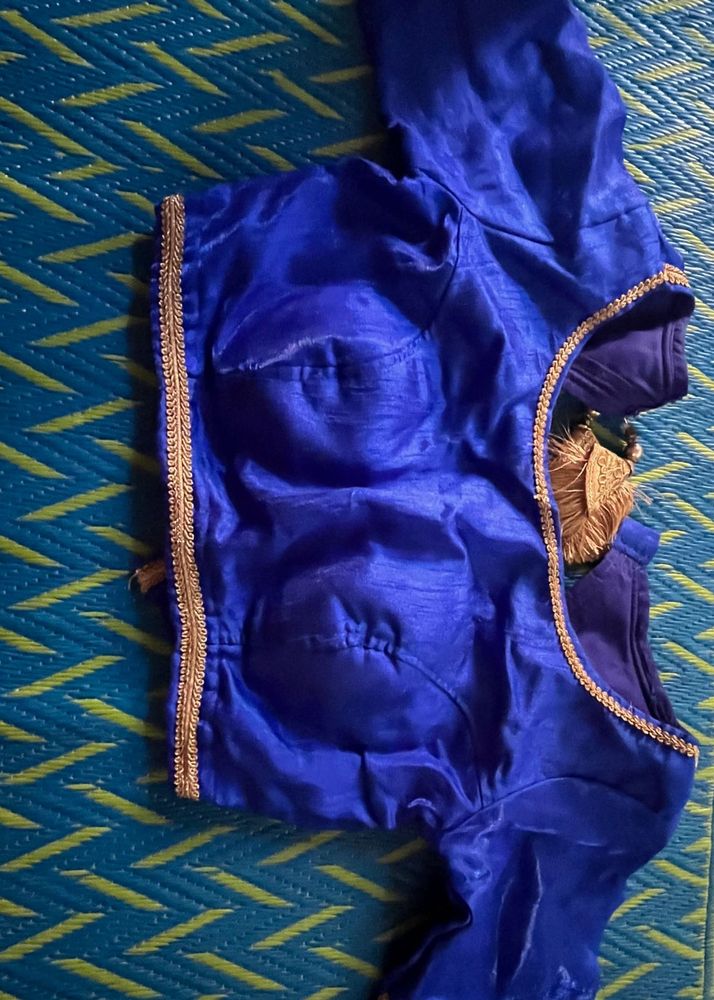 Royal Blue Silk Blouse