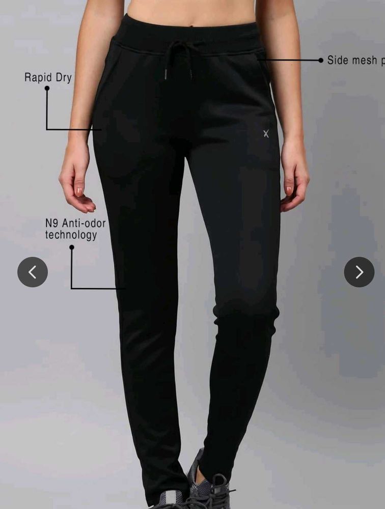 HRX Black Slim Track  Pants