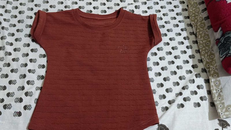 Stylish Textured Rust Top