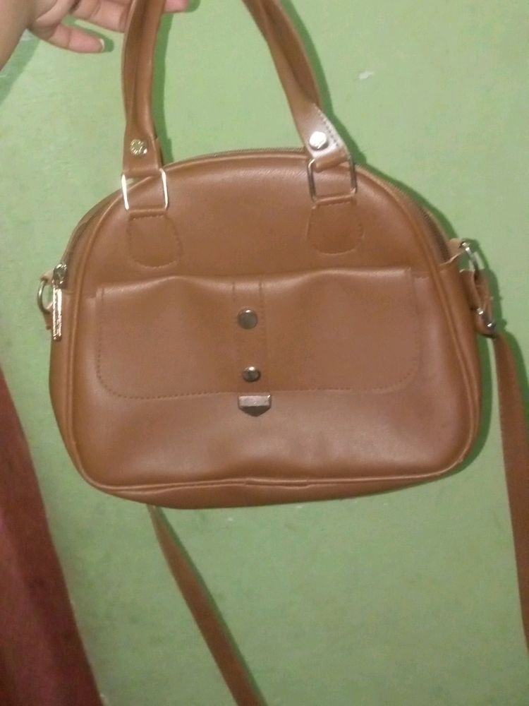 Women Tottos Brown PU Sling Bag