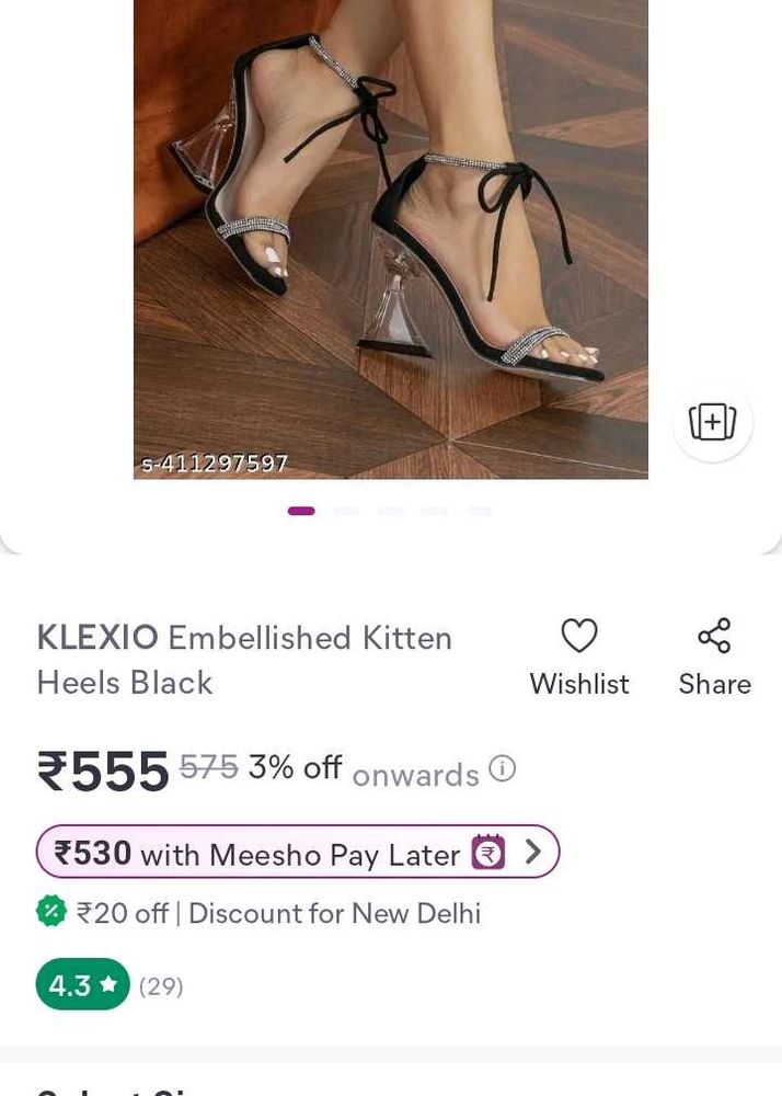 Sparkling Black Heeled Sandals