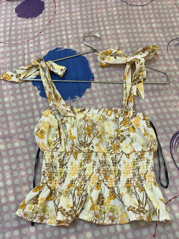 Floral Smocked Crop Top