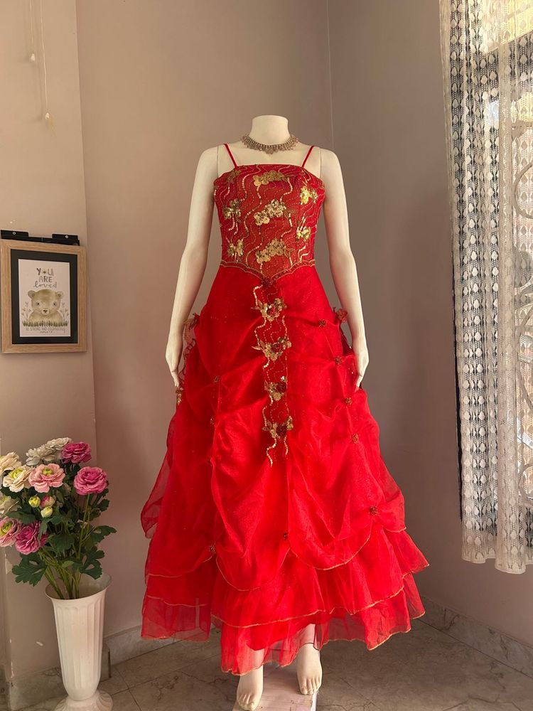 NO DISCOUNT Red Embellished Gown