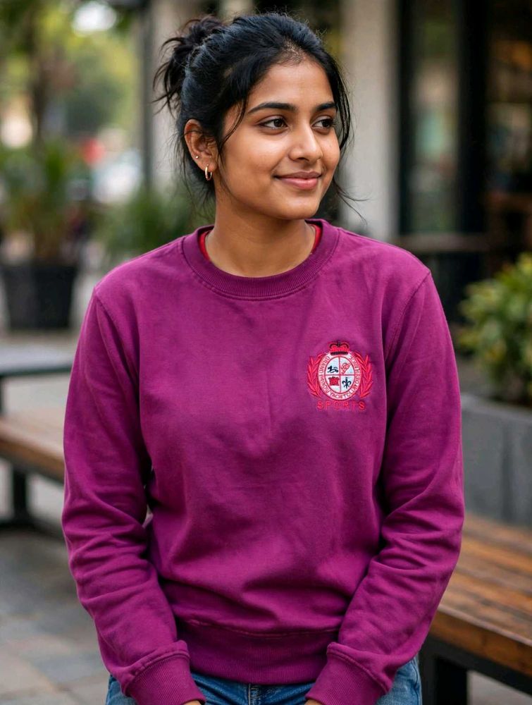 Stylish Purple Crewneck Sweatshirt