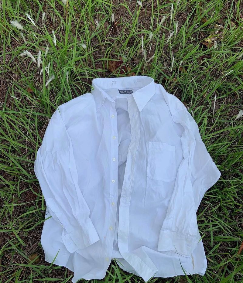 Classic White Men's Button-Up Shirt