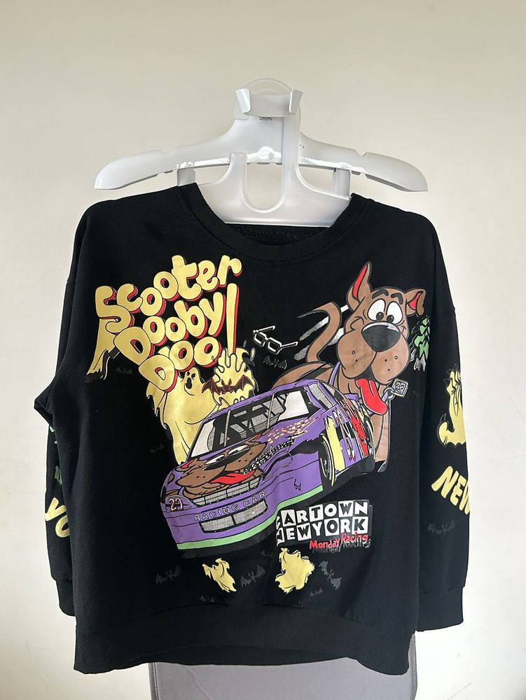 Black Cartoon Animated Sweatshirt