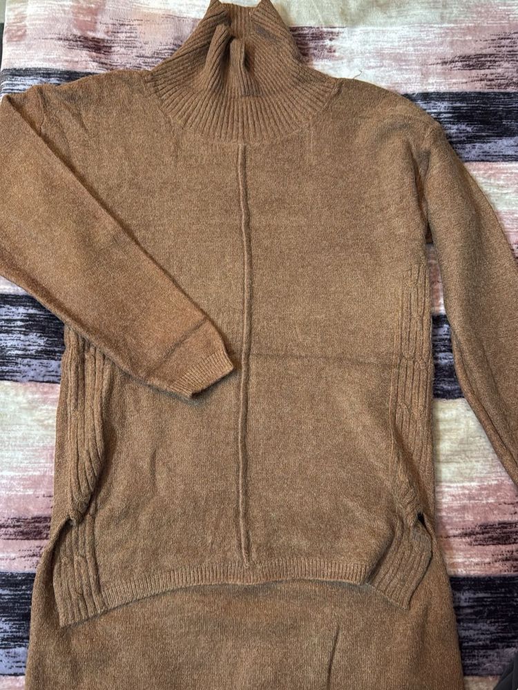 Stylish Brown Sweater Dress