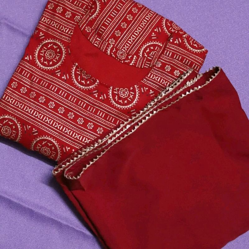 Naira Cut Kurti With Circular Plazo(Gher Plazo) Same As Black One Posted Before(Also Shown In Image With Red One)*NEGOTIABLE*