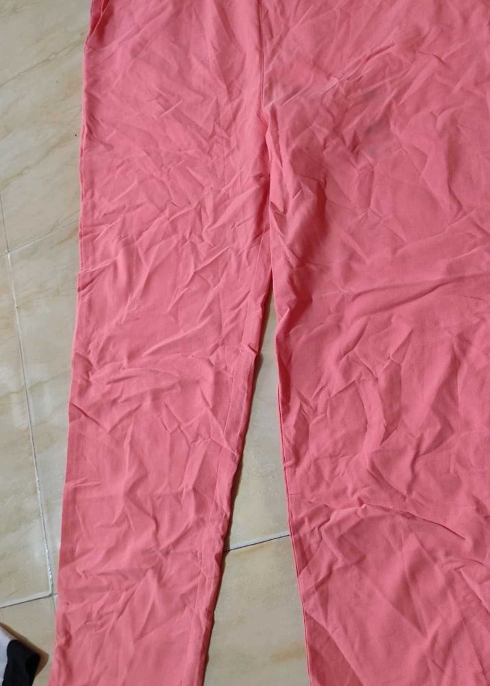Coral Pink Wide Leg Pants