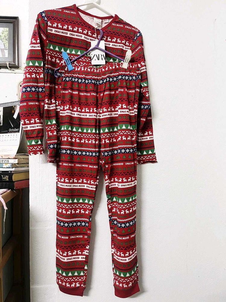 Zara unisex Cozy Christmas Pajama Set