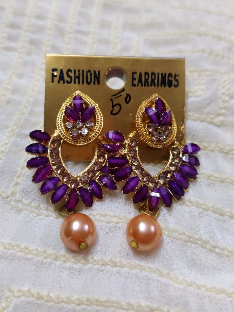 Purple Stone Earrings