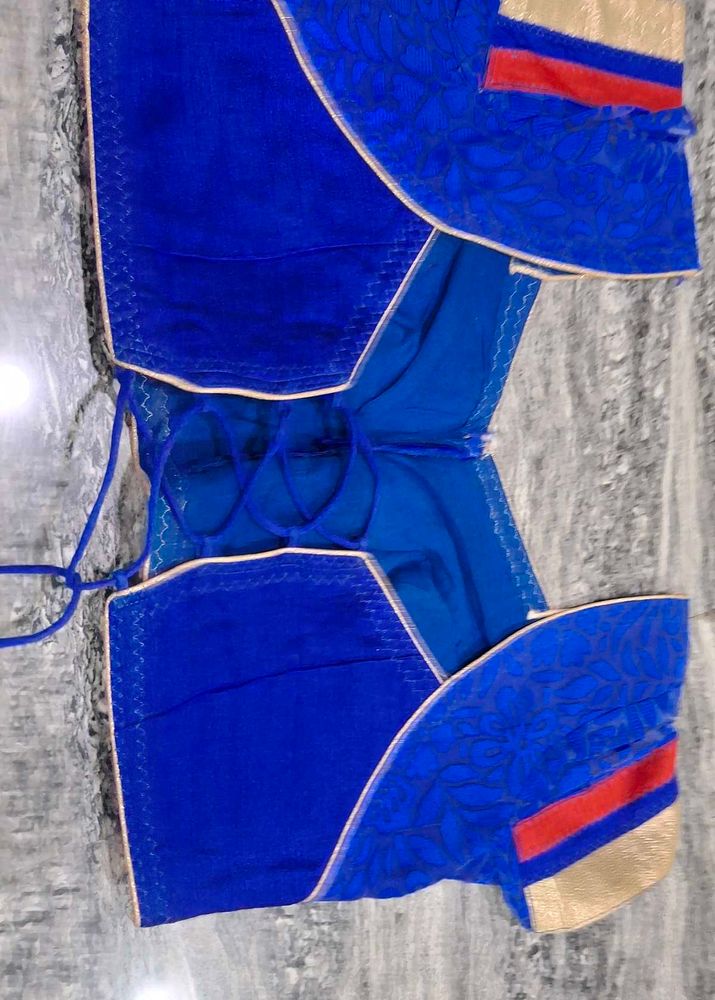 Royal Blue Embroidered Blouse