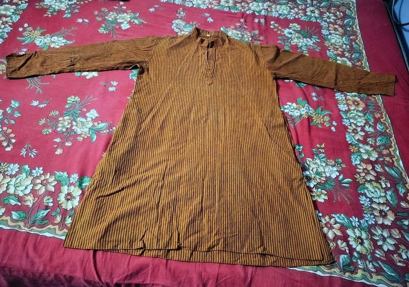 Men Brown Striped full sleeves Kurta🔥