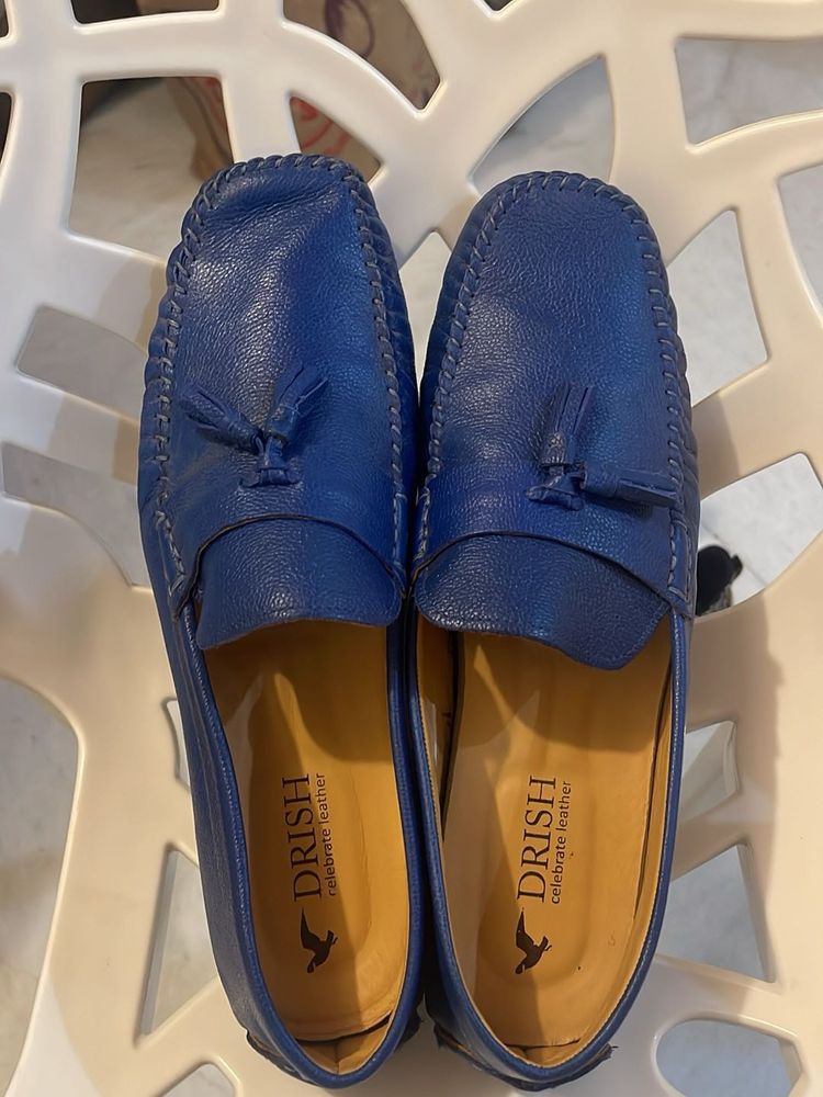 DRISH Blue Leather Loafers - Size 9