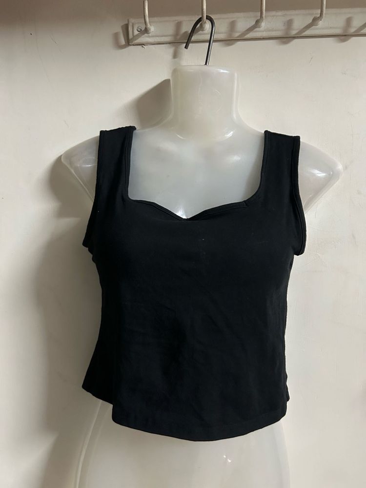 Classic Black Square Neck Tank Top