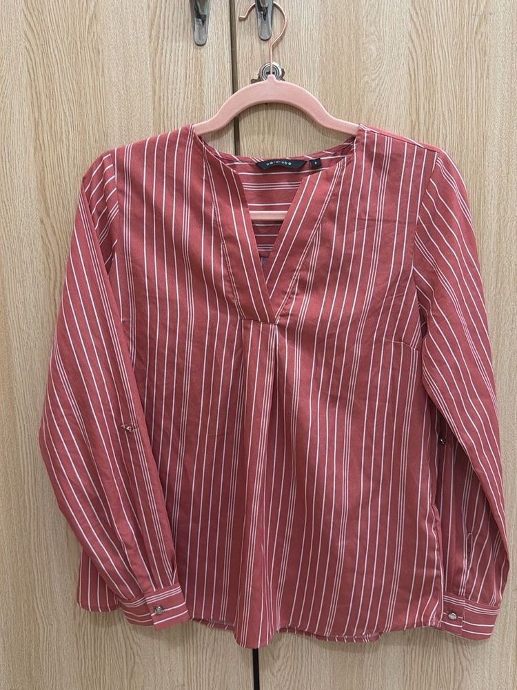 Striped V-Neck Casual Top