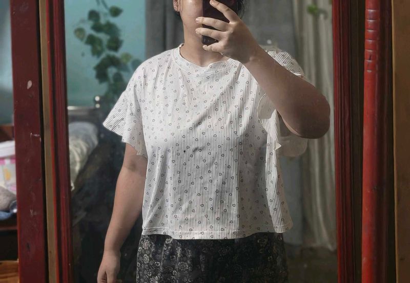 sweetheart print top