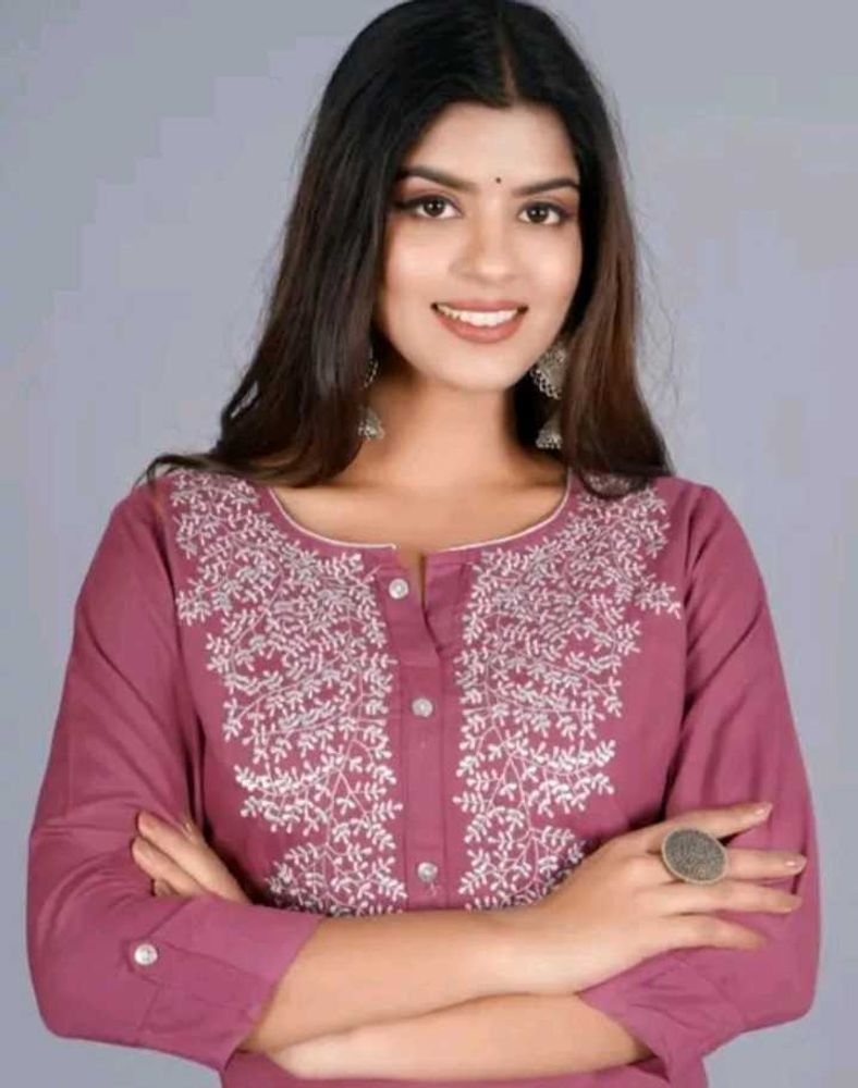 Embroidered Mauve Kurta