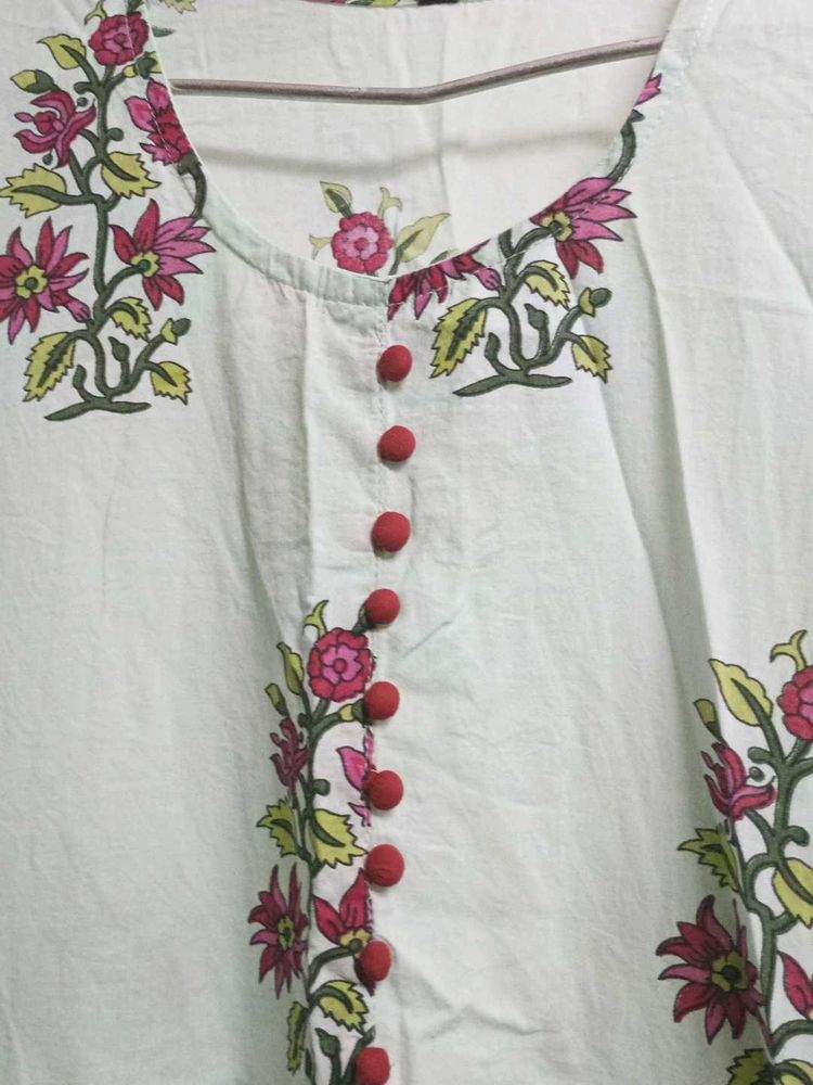 Floral Print Cotton Kurti