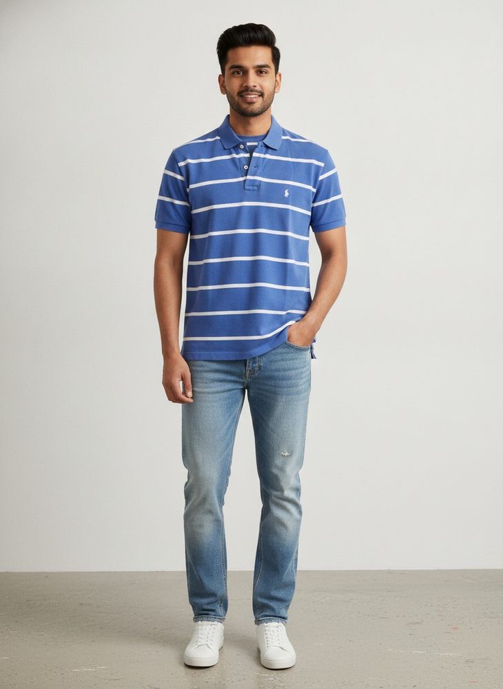 Ralph Lauren Blue stripe Polo tshirt