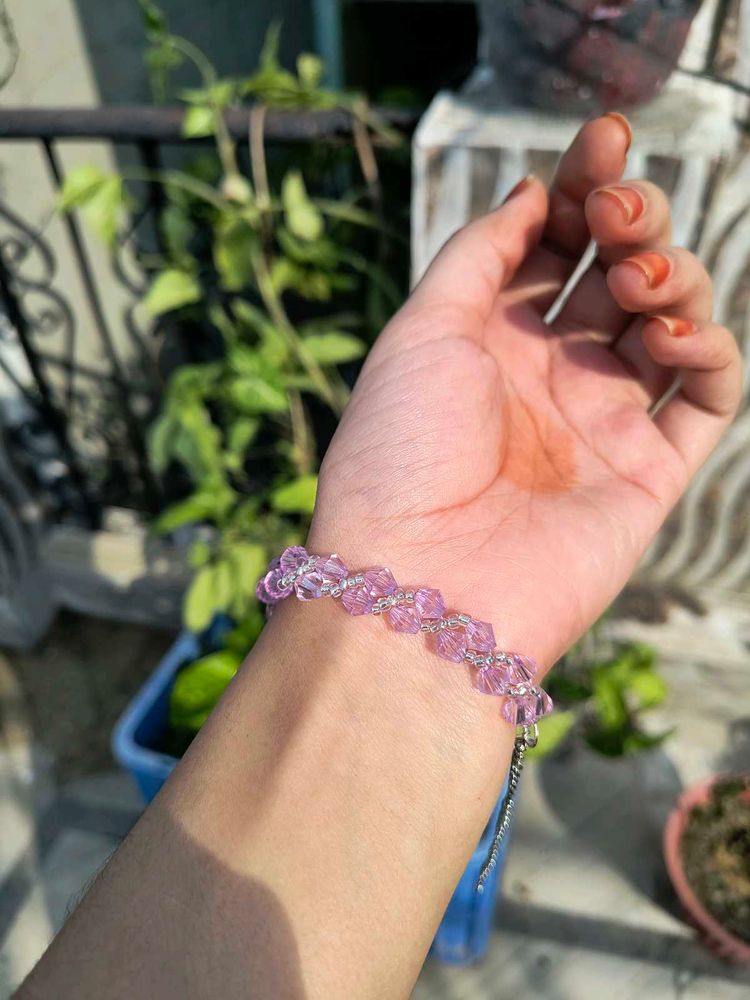 ✨ Handmade Purple Crystal Bracelet ✨