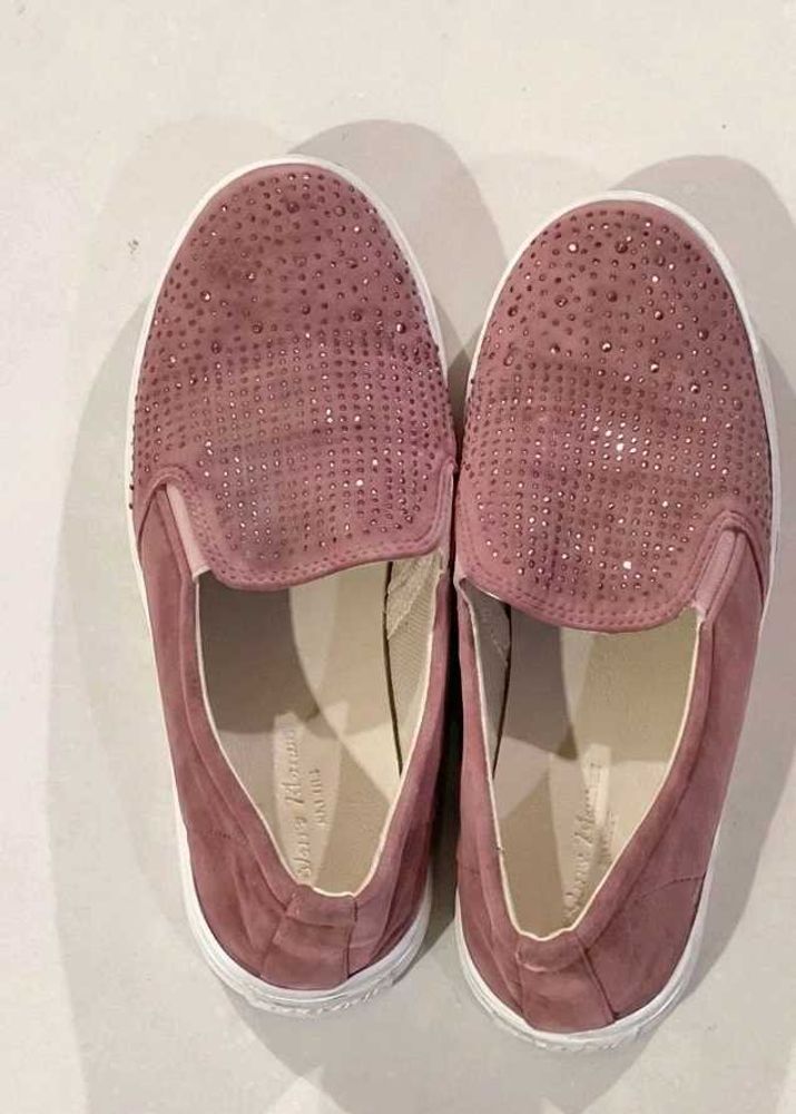 Rhinestone Slip-On Sneakers – Rose/Dusty Pink