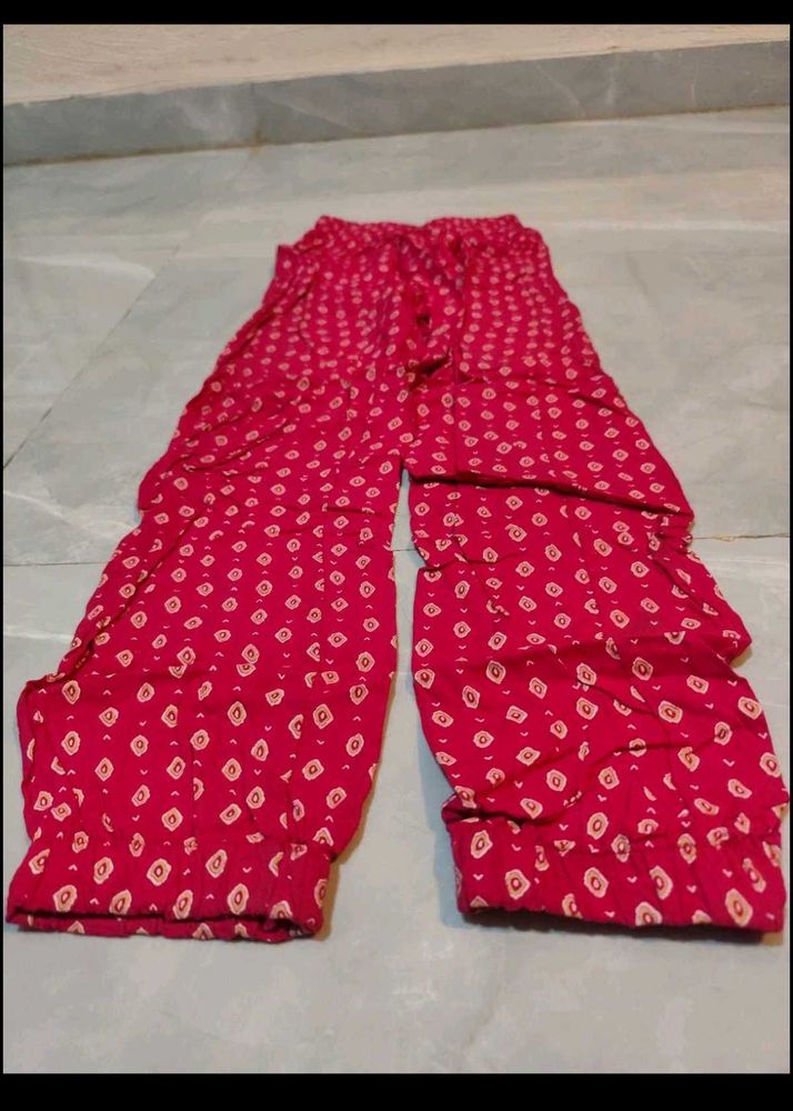 Vibrant Pink Printed Palazzo Pants