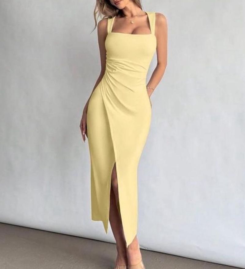 Chic Yellow Bodycon Dress