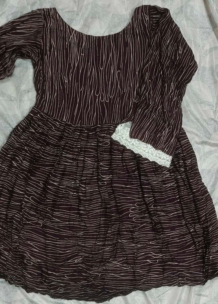 Ethnic Printed Kurta with Lace Detail