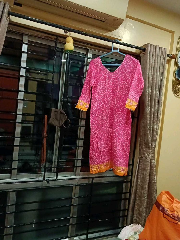 Pink Printed Kurta Suit Set