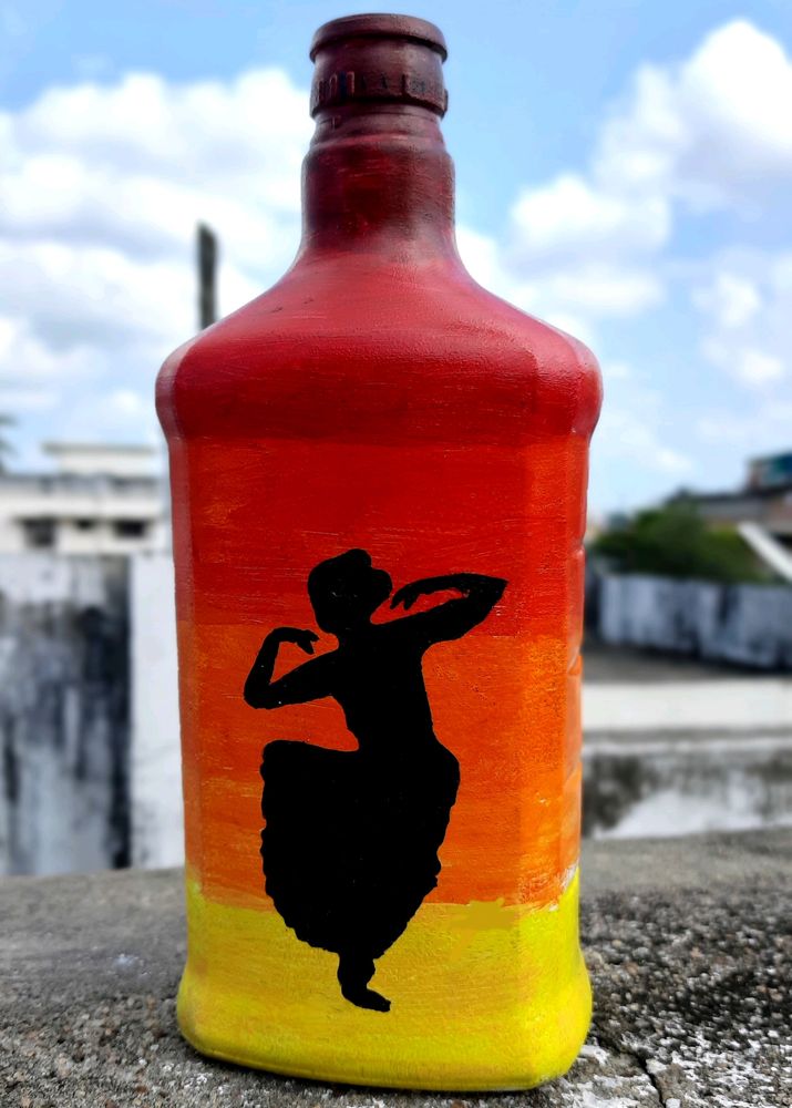 Bharatanatyam Pose Bottle Art
