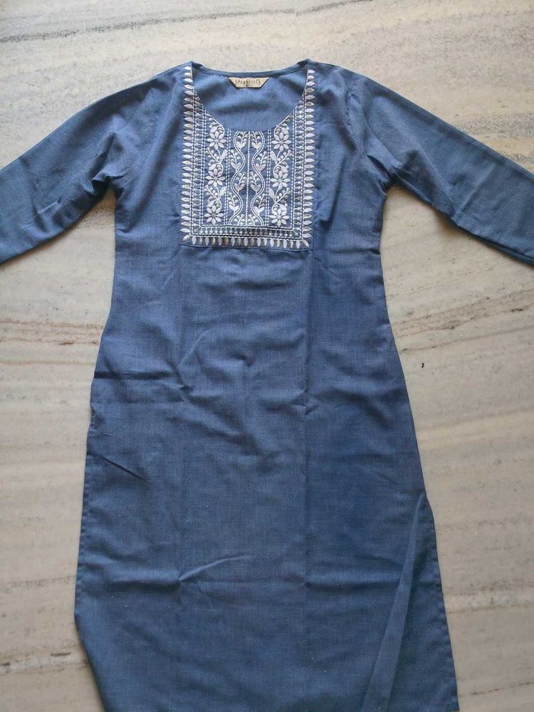 Blue Embroidered Kurta