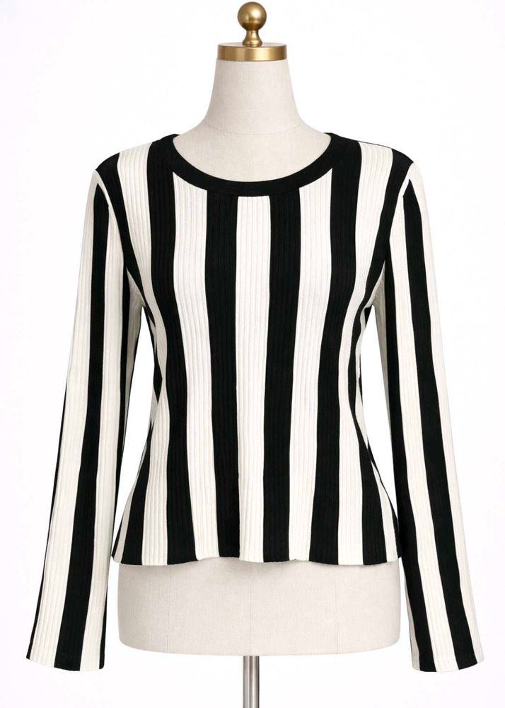 Chic Striped Long Sleeve Top