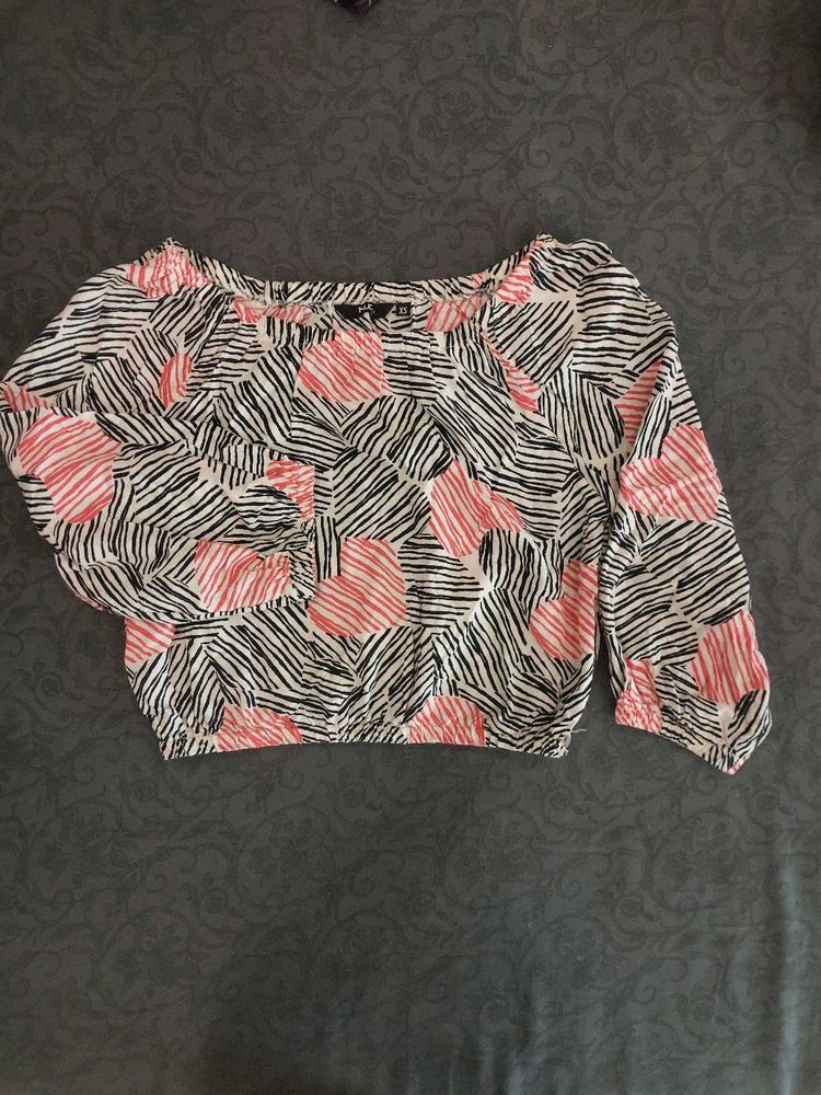 Chic Abstract Print Blouse