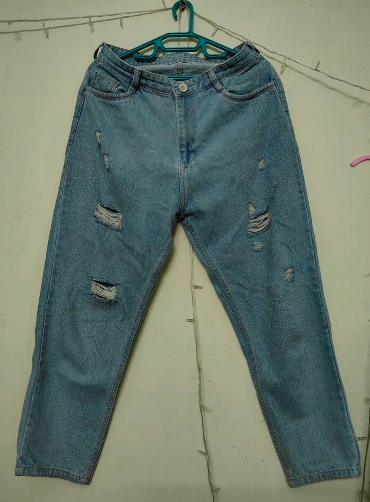 Distressed Light Wash denim Jeans