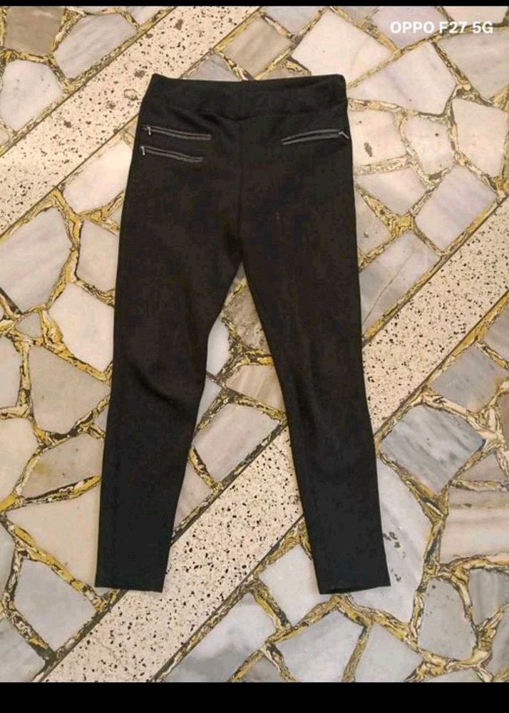 Chic Black Zip Detail Pants