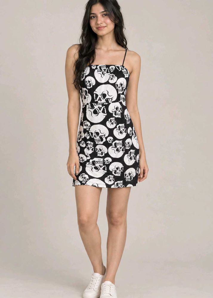 Skull Print Mini Dress