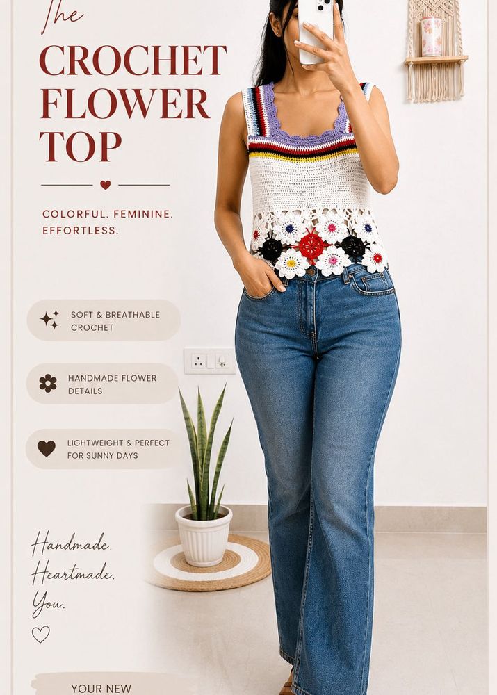 Crochet Flower Tank Top