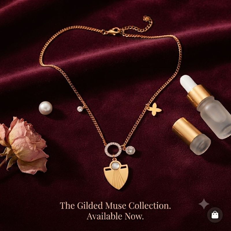 Elegant Gold Shield Pendant Necklace