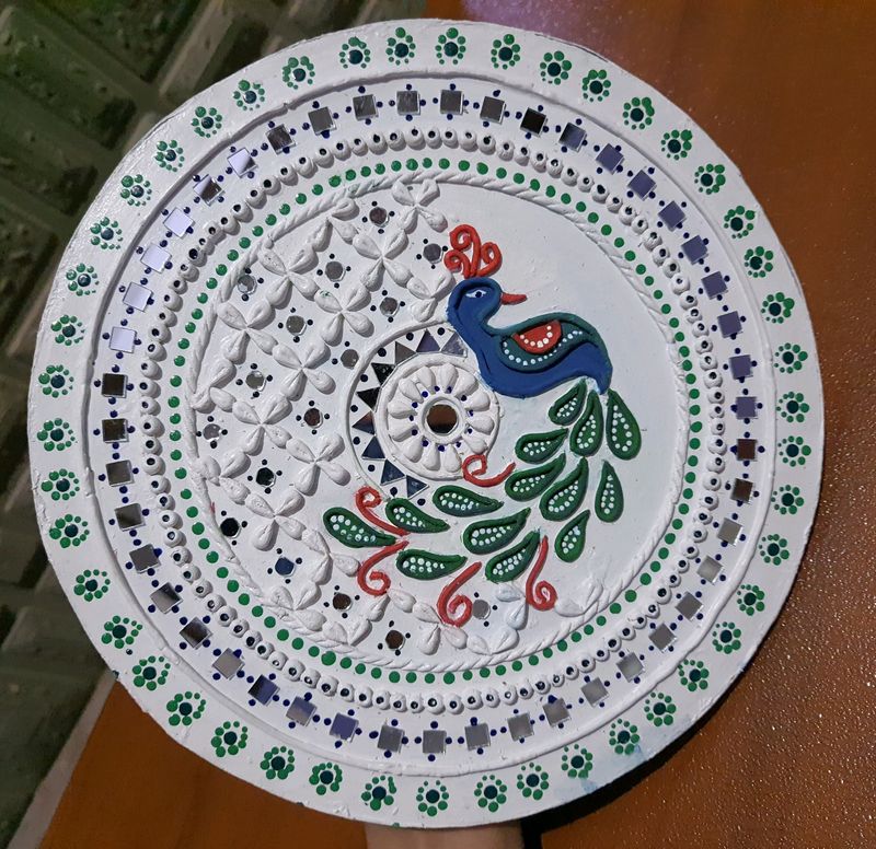 beautiful peacock 🦚 lippan art 🎨✨️