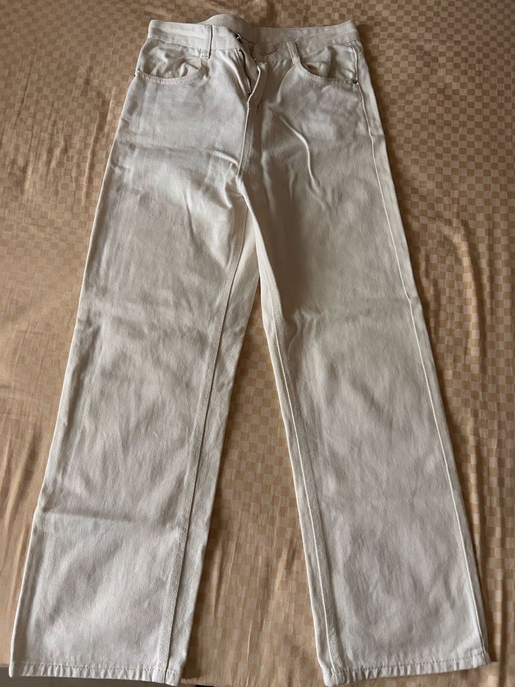Urbanic High Rise Straight Fit White Jeans