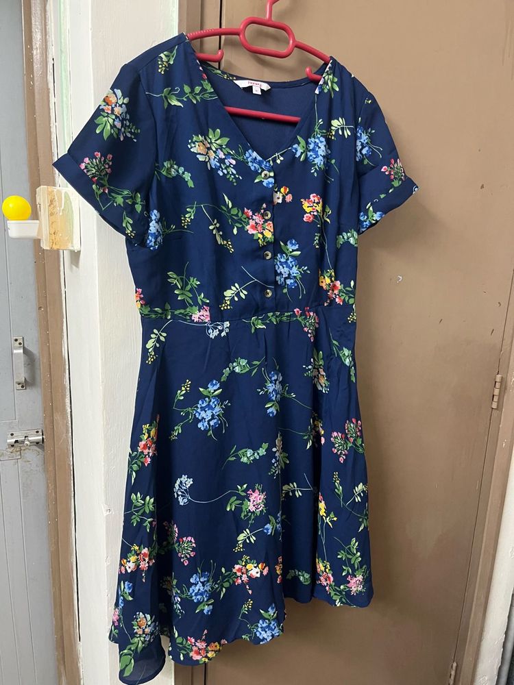 Floral Print Navy Dress