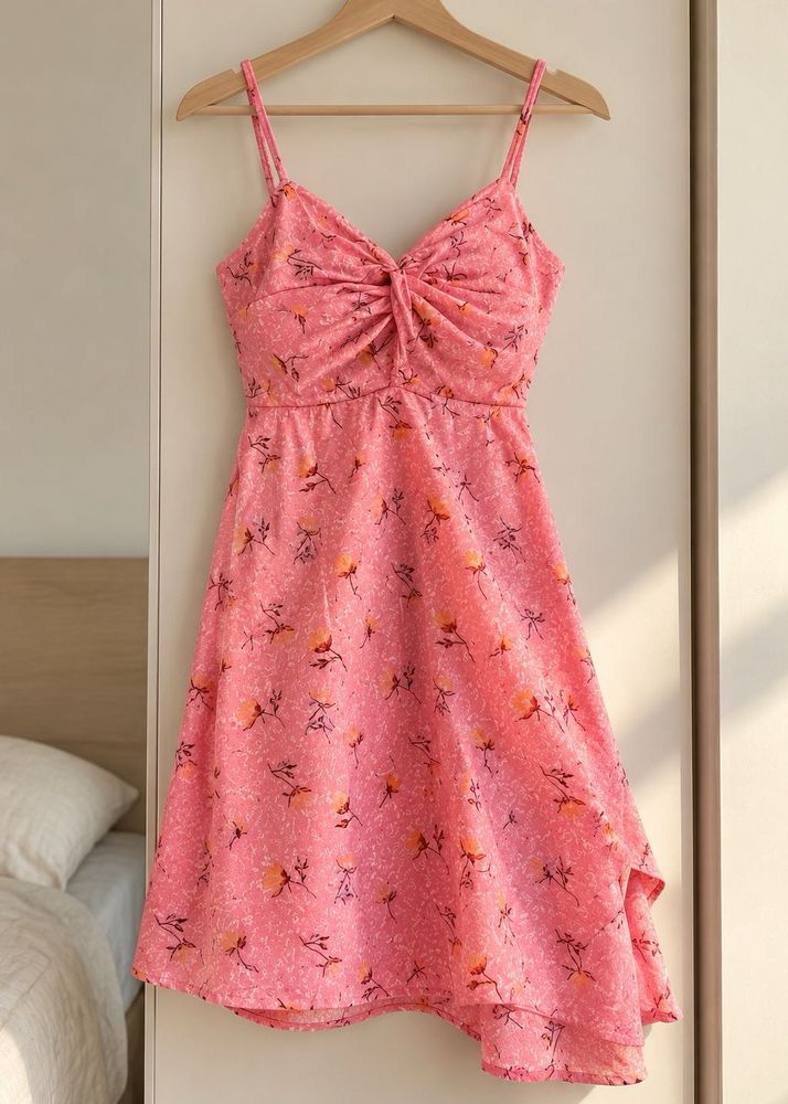 Pink Floral Summer Dress