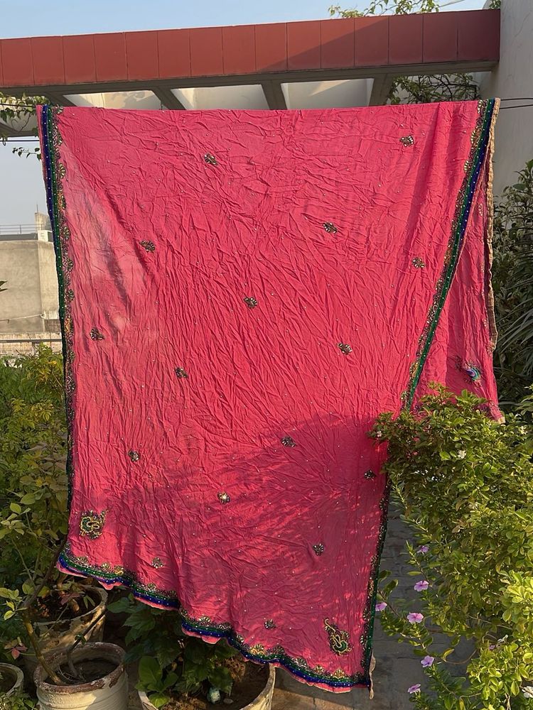 Beautiful Pink Embroidered Saree