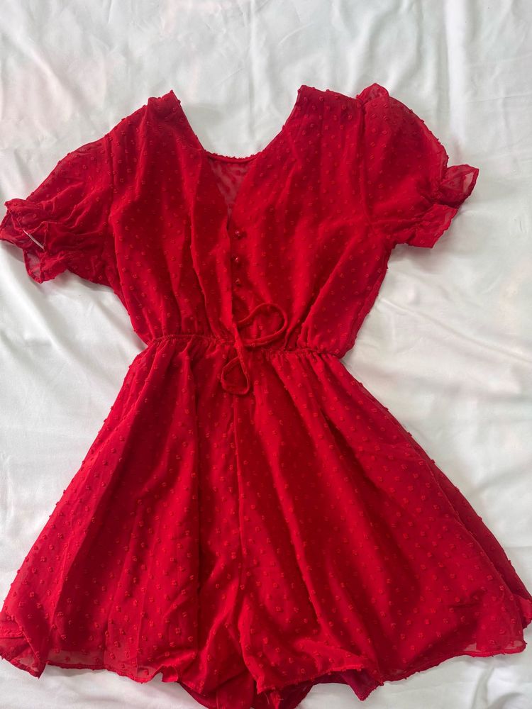 Charming Red Mini Dress/jumper