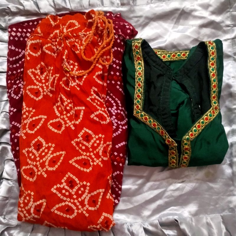 Bandhni Print Lehnga Choli Set(Women)