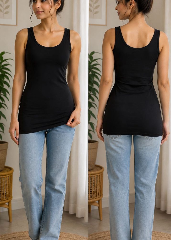 Basic Black Sleeveless Tank Top